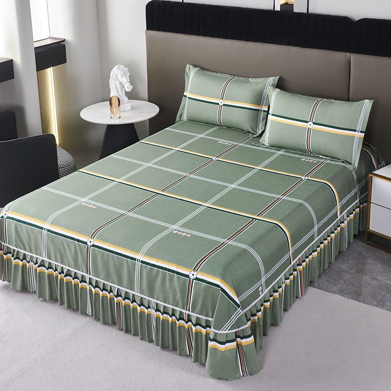Four Seasons Thickened Bed Skirt 3-Piece Set – Korean Princess Style 2