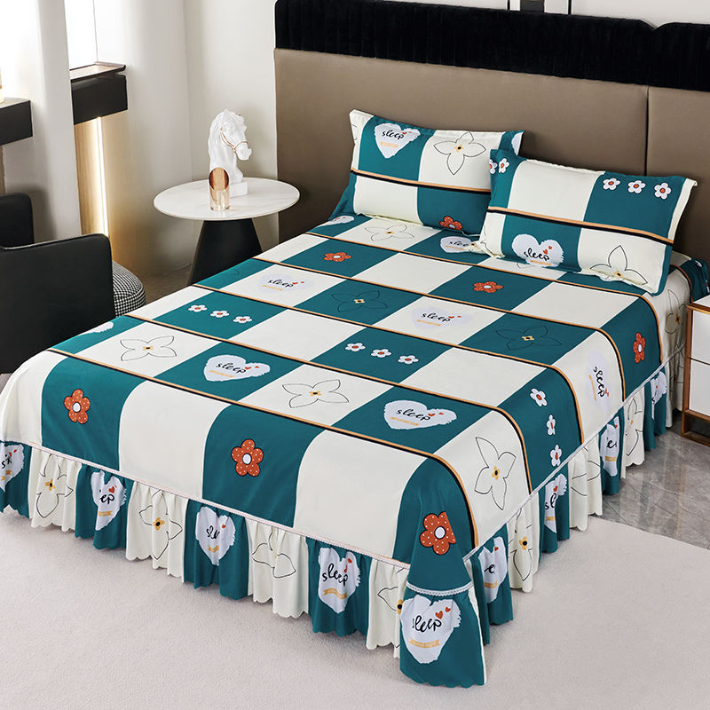 Four Seasons Thickened Bed Skirt 3-Piece Set – Korean Princess Style 3