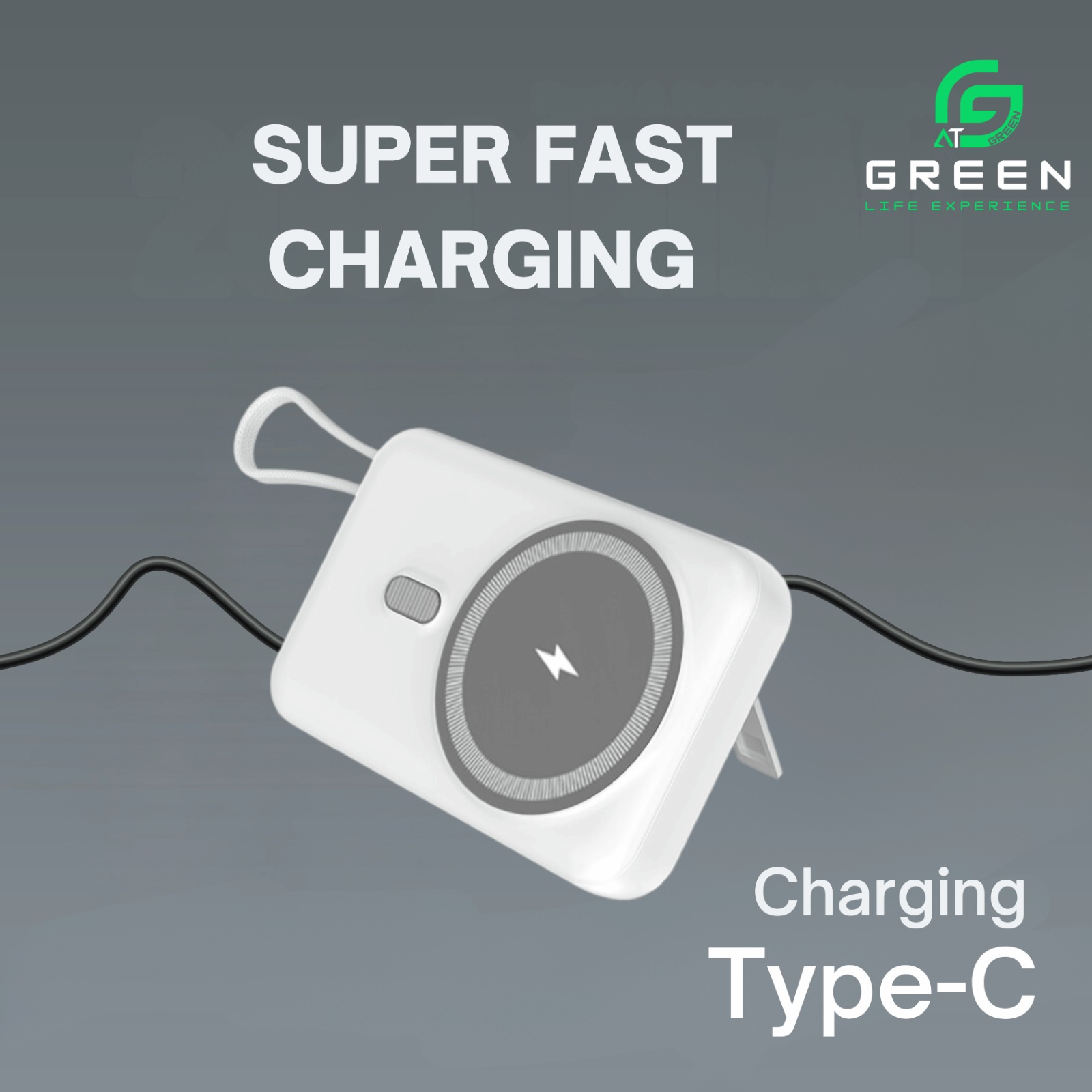 Green Mag Booster 10,000mAh Powerbank – MagSafe, Wireless & Super Fast Charging 4