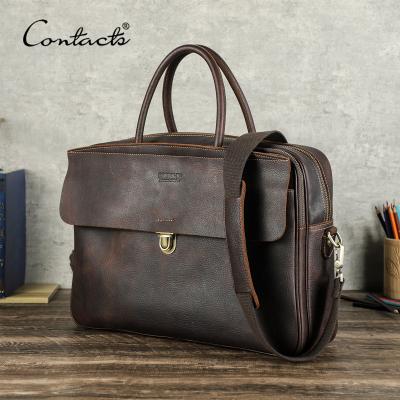 CONTACT'S Genuine Leather Men's Classic Office Briefcase – Stylish & Functional