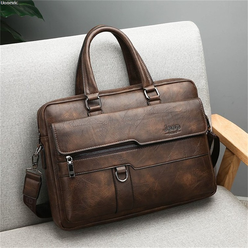 Uonevic Queen Leather Laptop Briefcase – High Quality Men’s Business Shoulder Bag 2
