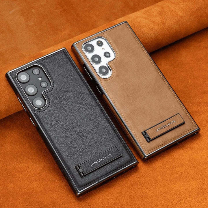 Jinduka Leather Case & Cover for Samsung S25 Ultra (Brown) 3